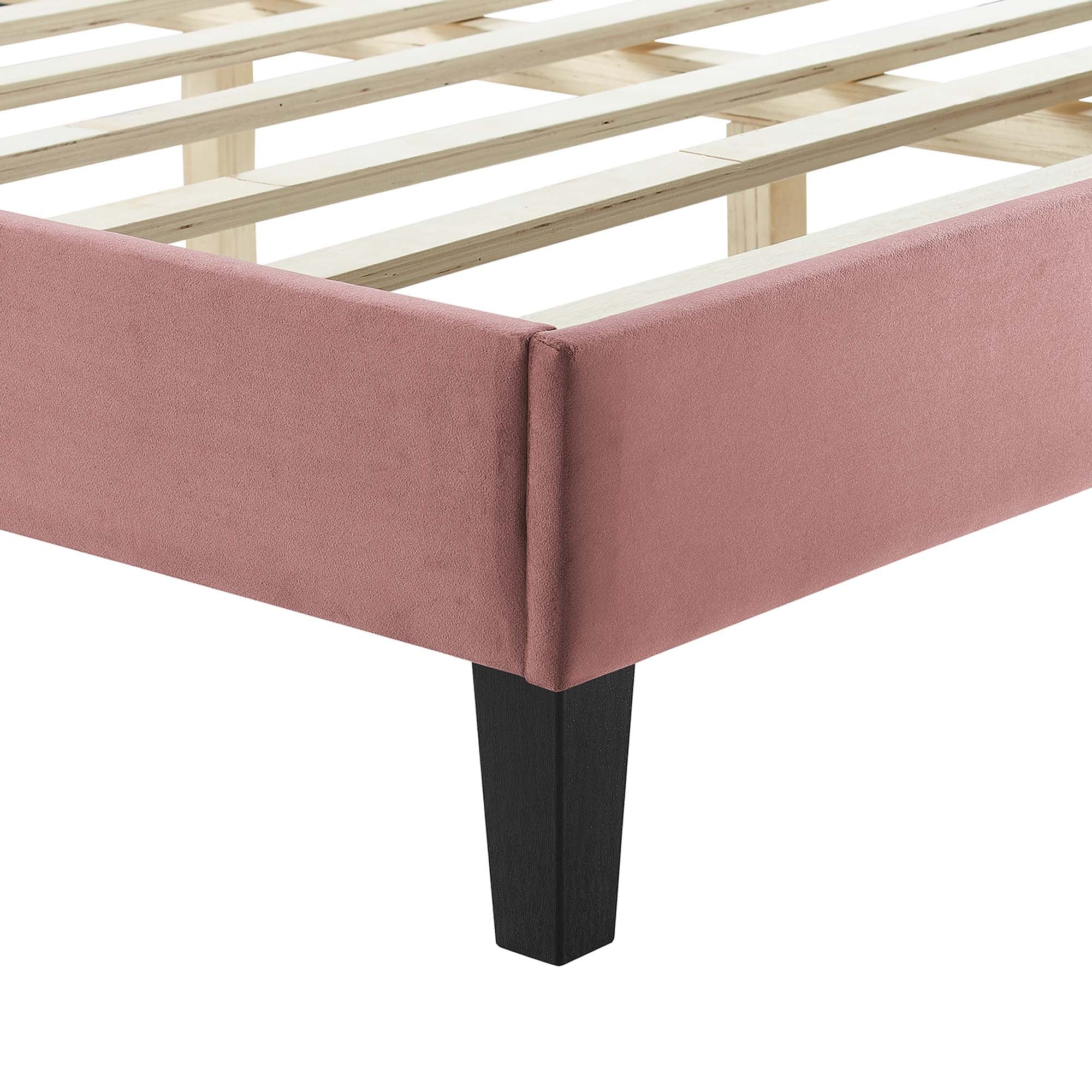 Leah Chevron Tufted Performance Velvet Twin Platform Bed