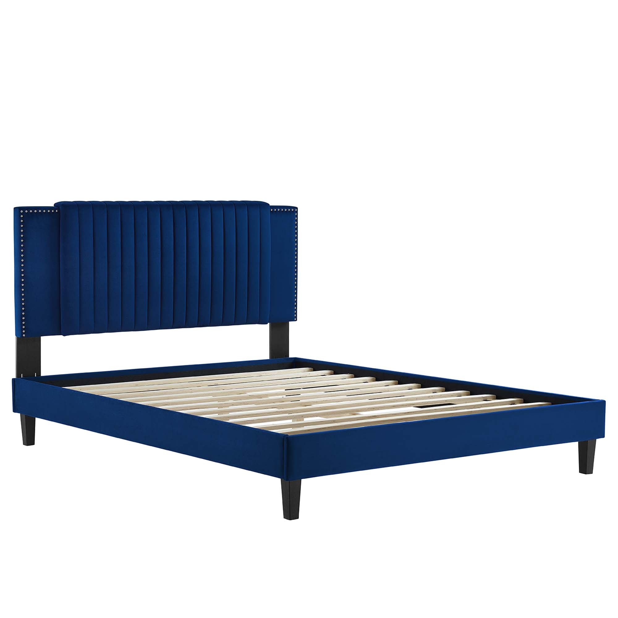 Zahra Channel Tufted Performance Velvet Twin Platform Bed