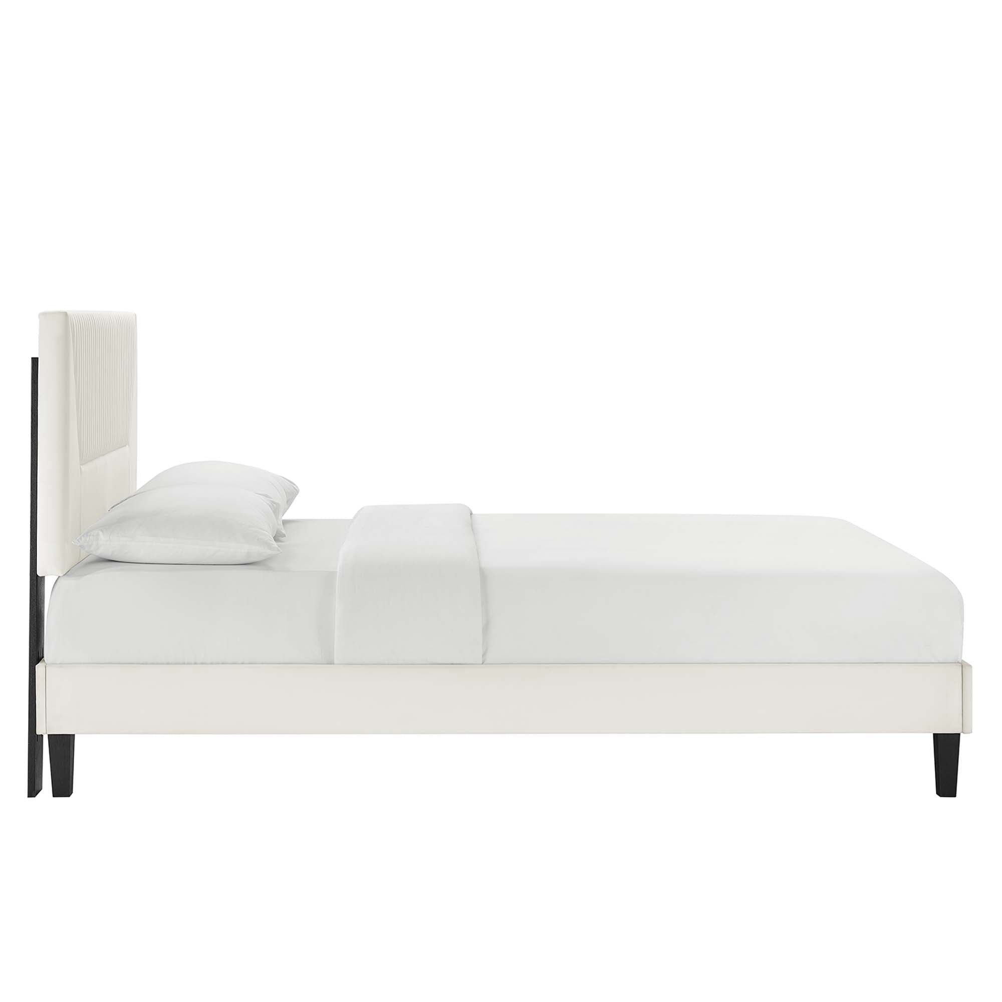 Yasmine Channel Tufted Performance Velvet Twin Platform Bed