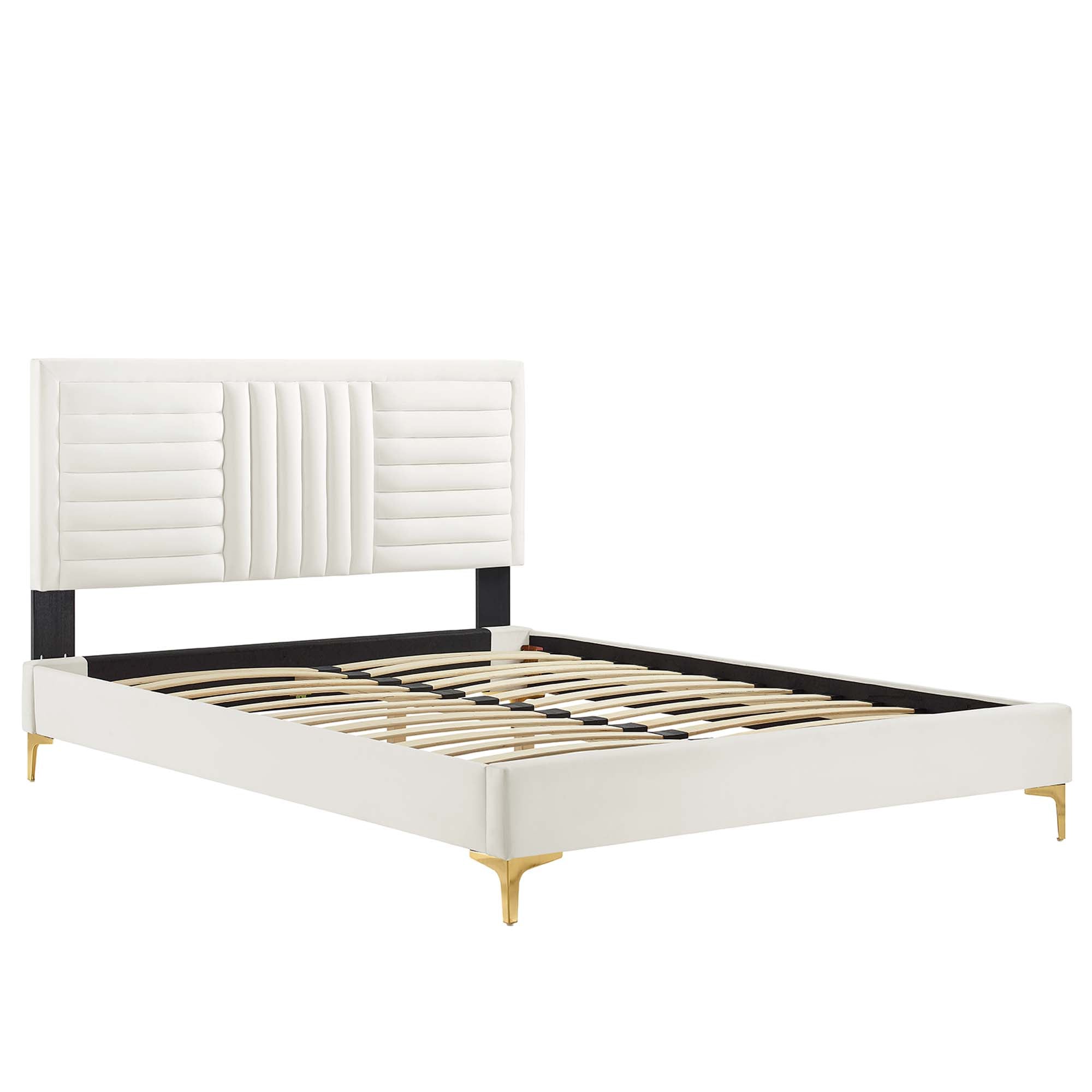 Sofia Channel Tufted Performance Velvet Full Platform Bed