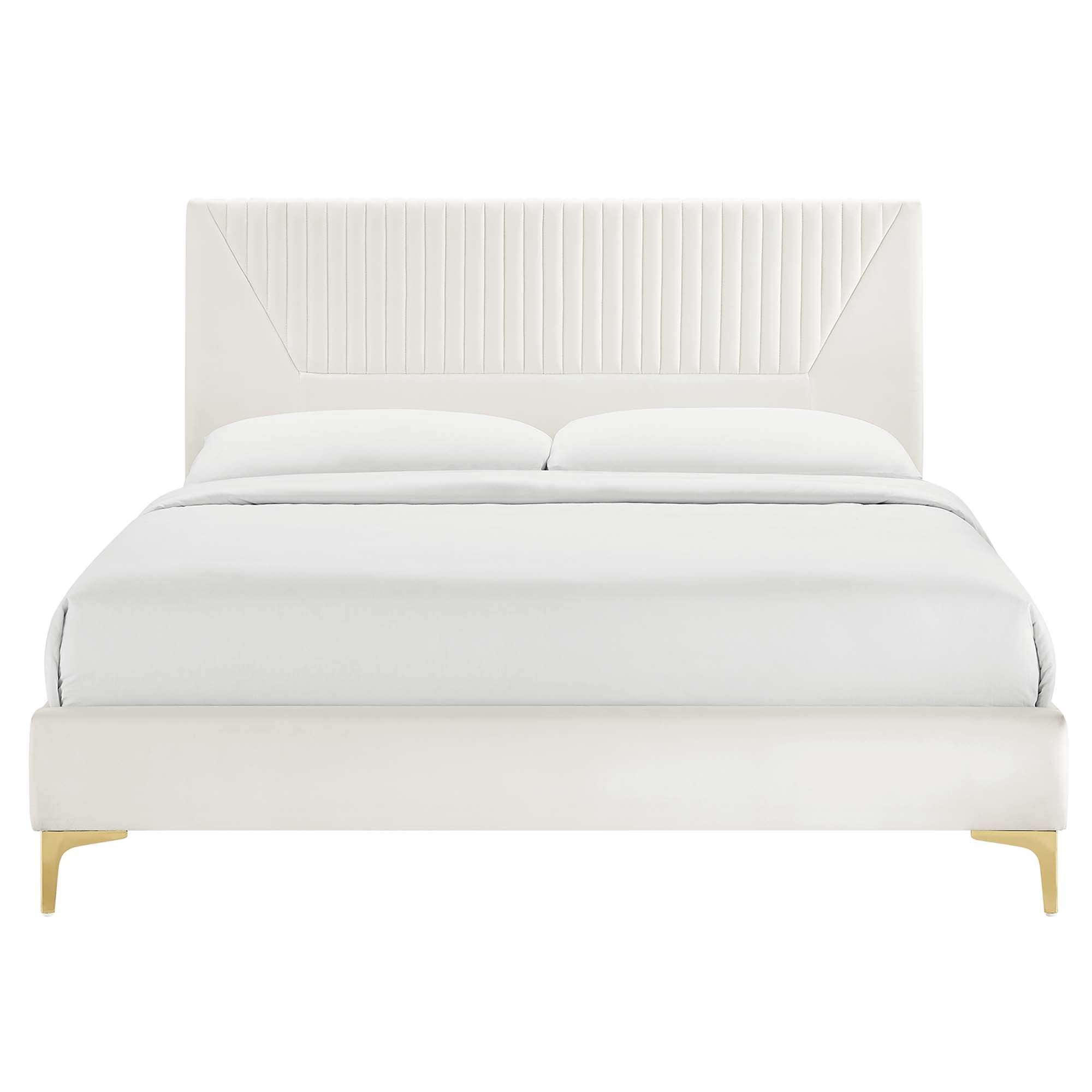 Yasmine Channel Tufted Performance Velvet Full Platform Bed