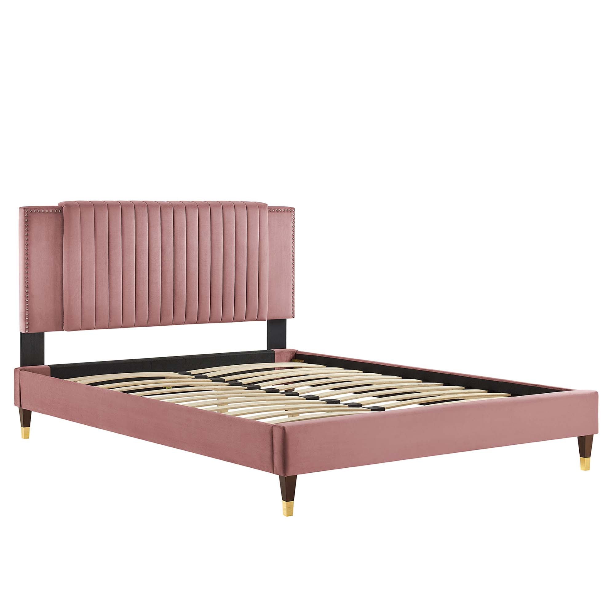 Zahra Channel Tufted Performance Velvet Full Platform Bed