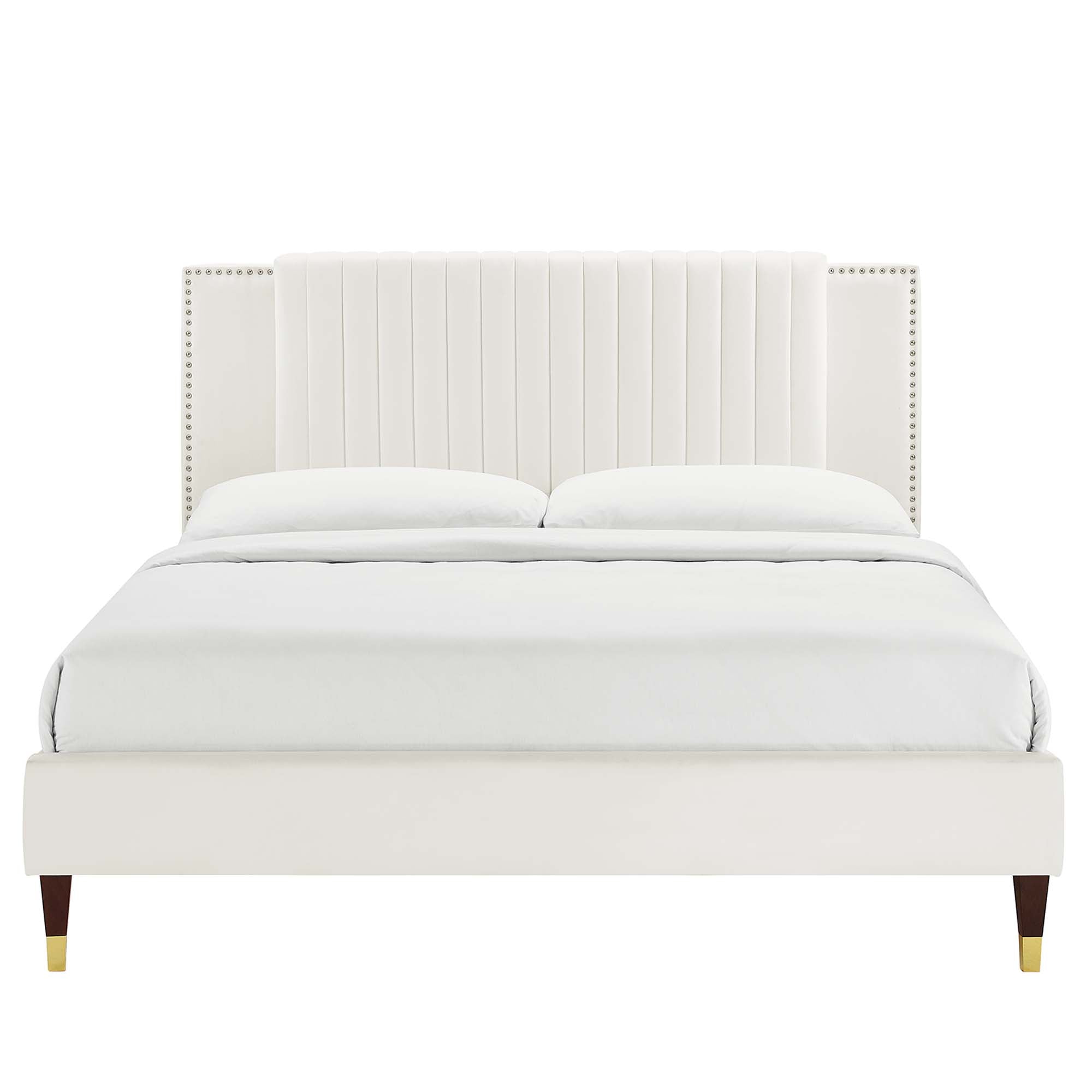 Zahra Channel Tufted Performance Velvet Full Platform Bed