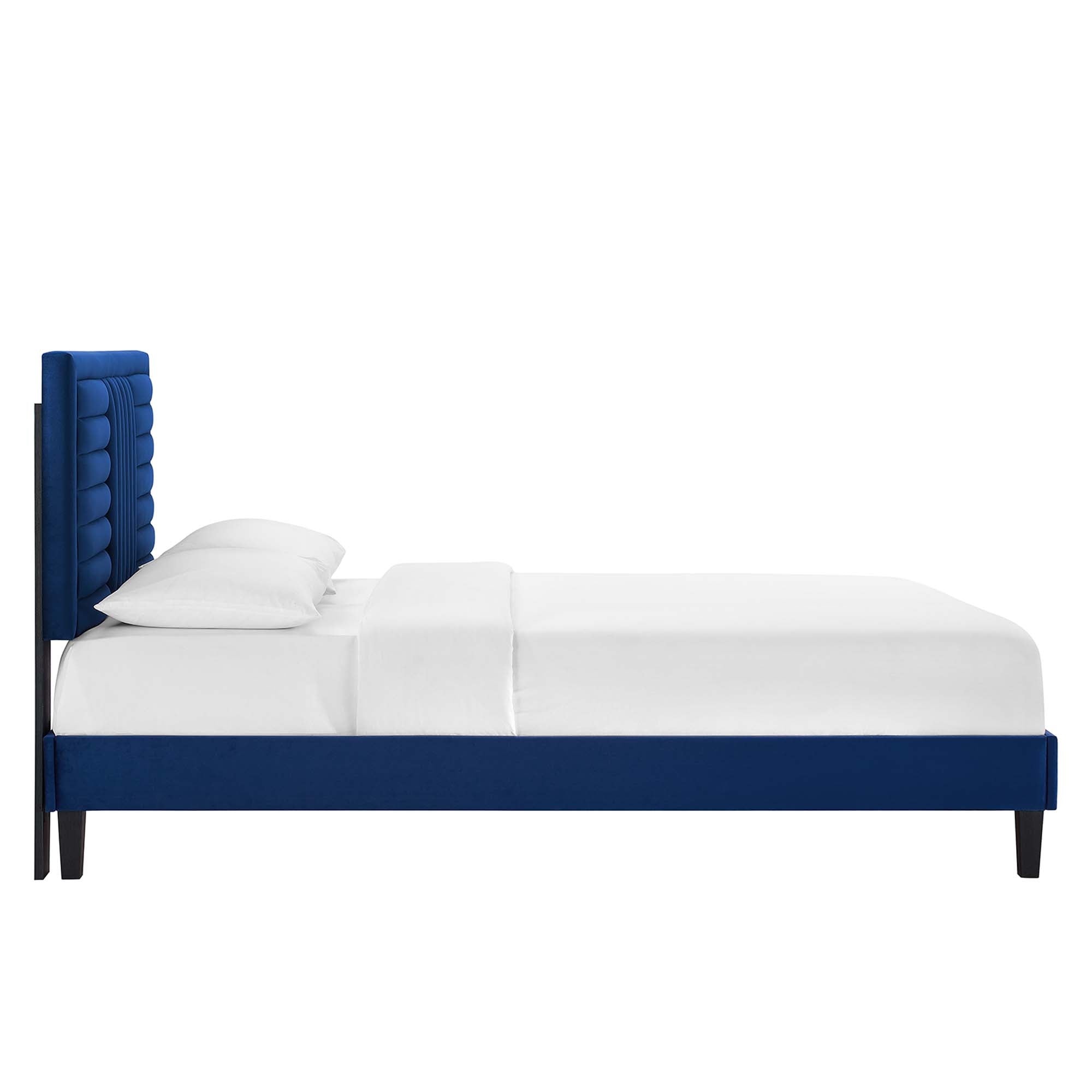 Sofia Channel Tufted Performance Velvet Full Platform Bed