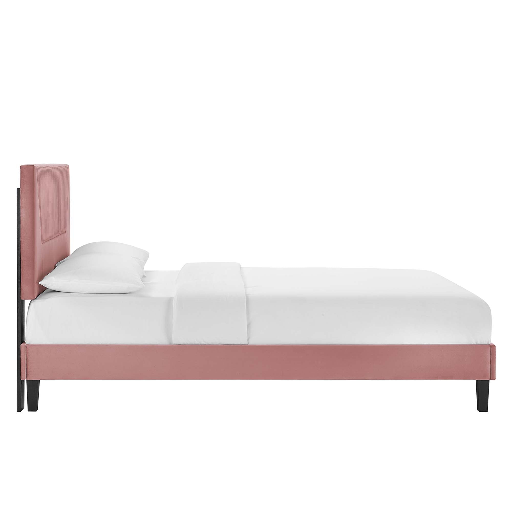 Yasmine Channel Tufted Performance Velvet Full Platform Bed