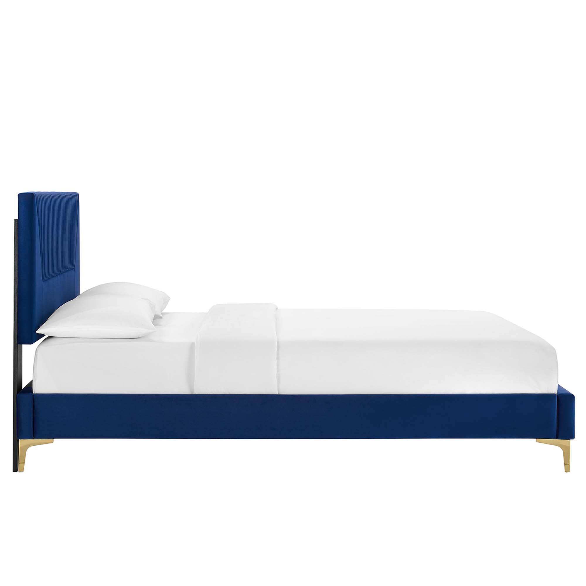 Yasmine Channel Tufted Performance Velvet King Platform Bed