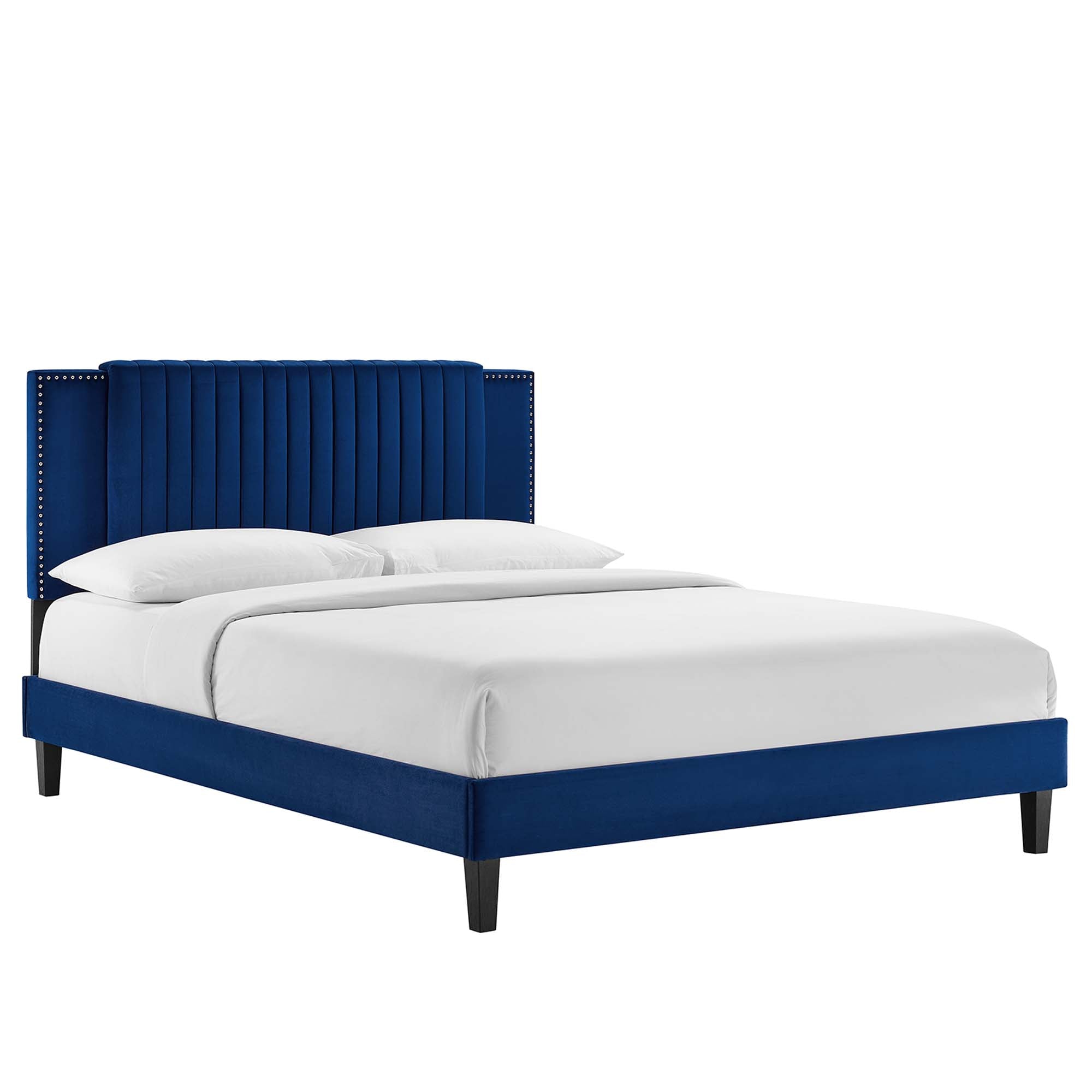 Zahra Channel Tufted Performance Velvet King Platform Bed