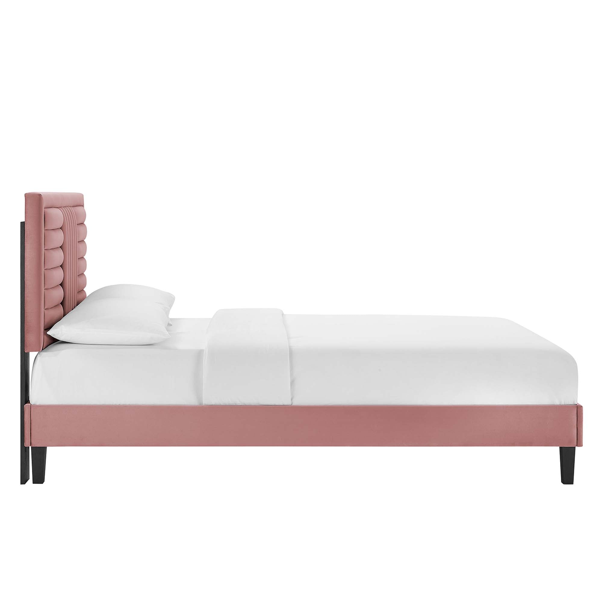 Sofia Channel Tufted Performance Velvet King Platform Bed