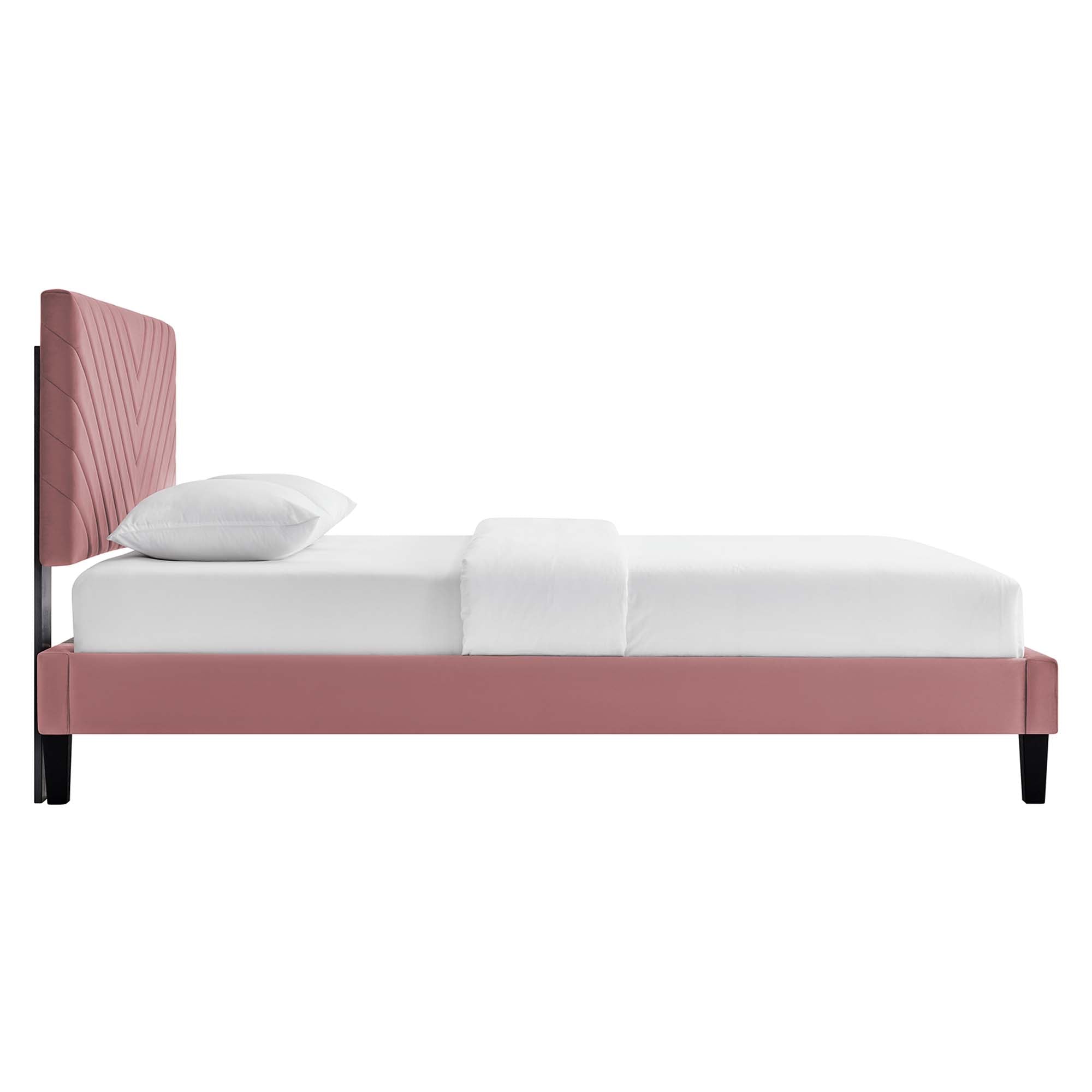 Roxanne Performance Velvet Full Platform Bed