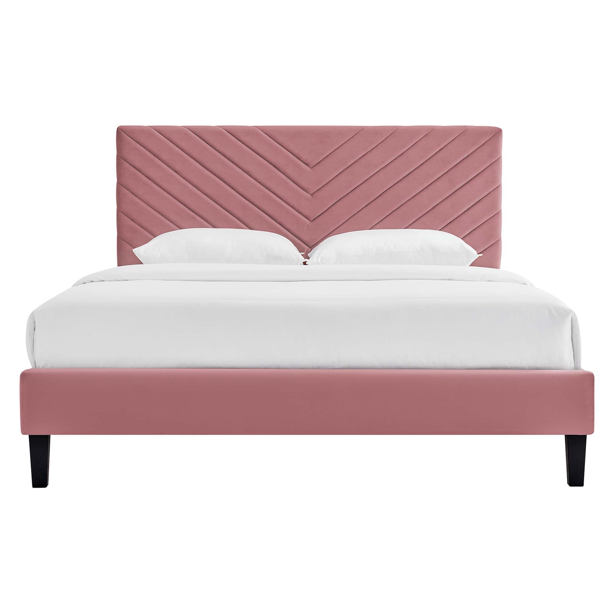 Roxanne Performance Velvet Full Platform Bed