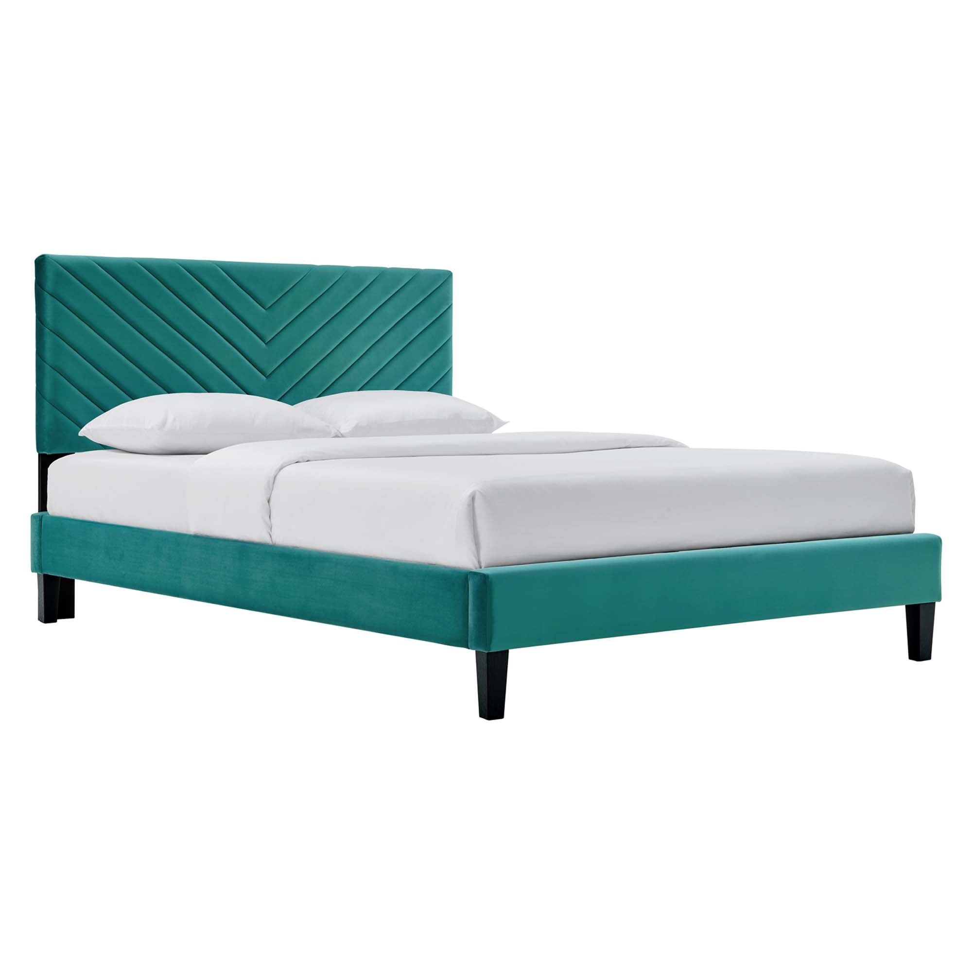 Roxanne Performance Velvet Full Platform Bed