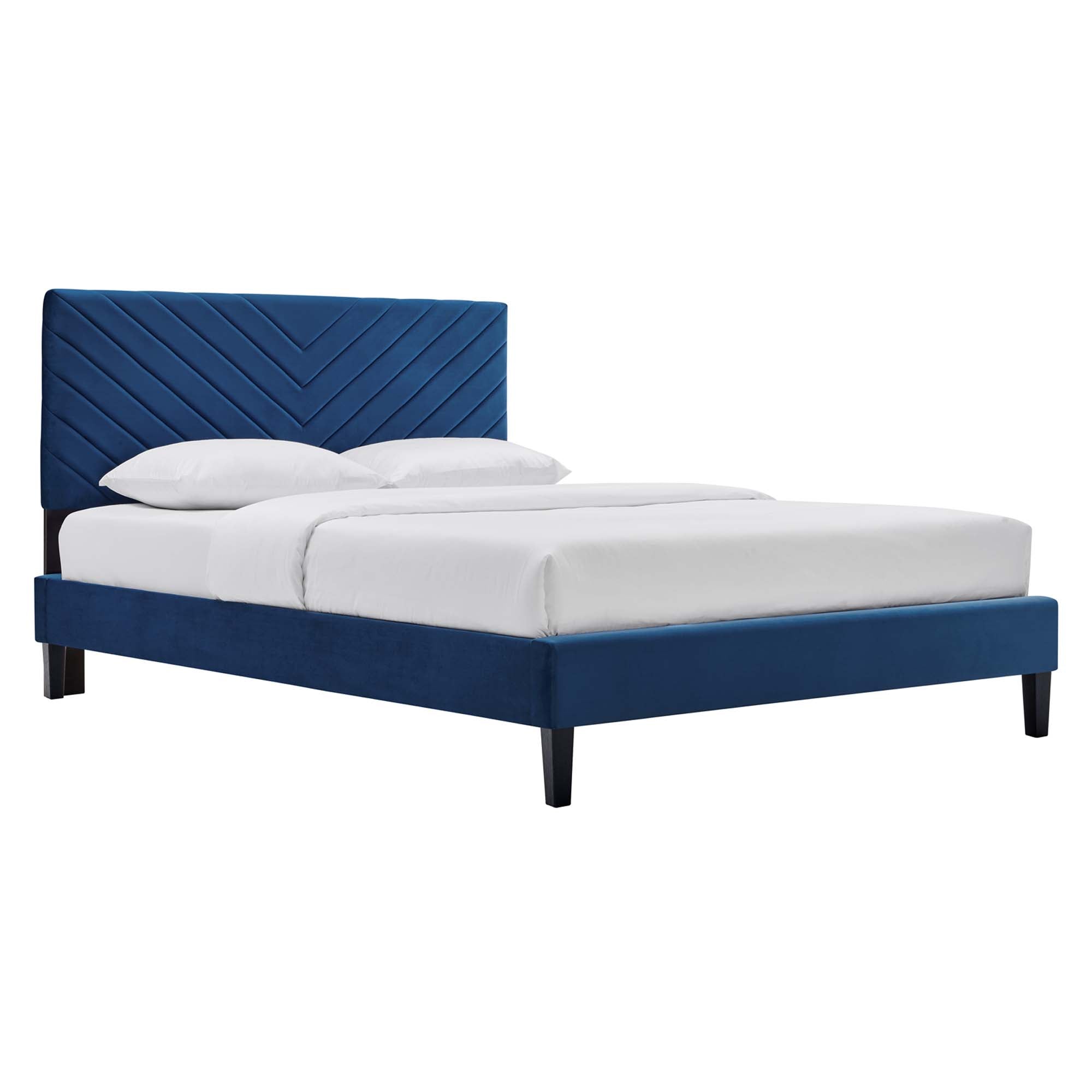 Roxanne Performance Velvet Twin Platform Bed