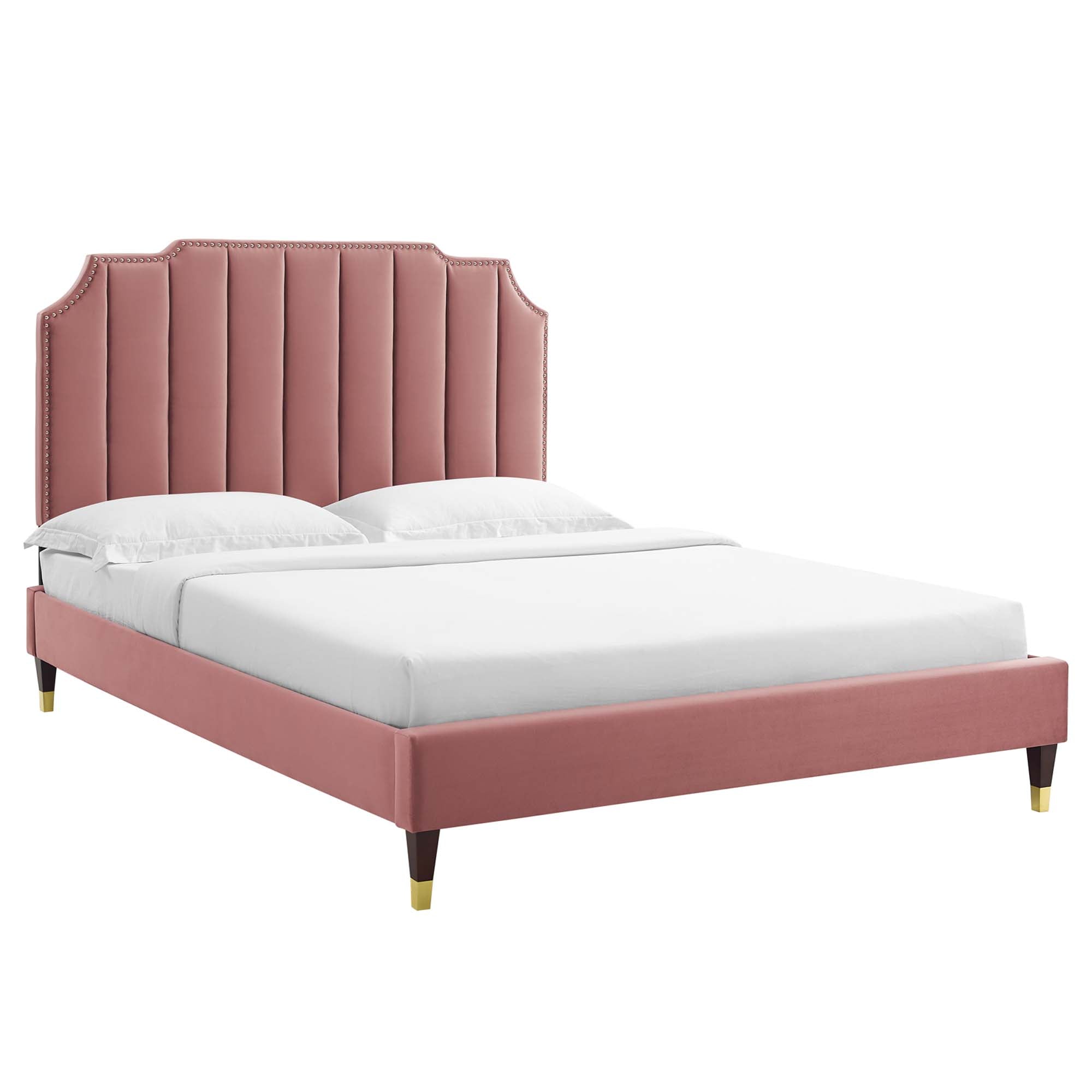 Colette King Performance Velvet Platform Bed