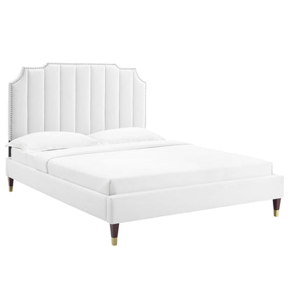 Colette King Performance Velvet Platform Bed