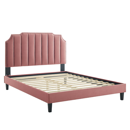 Colette King Performance Velvet Platform Bed