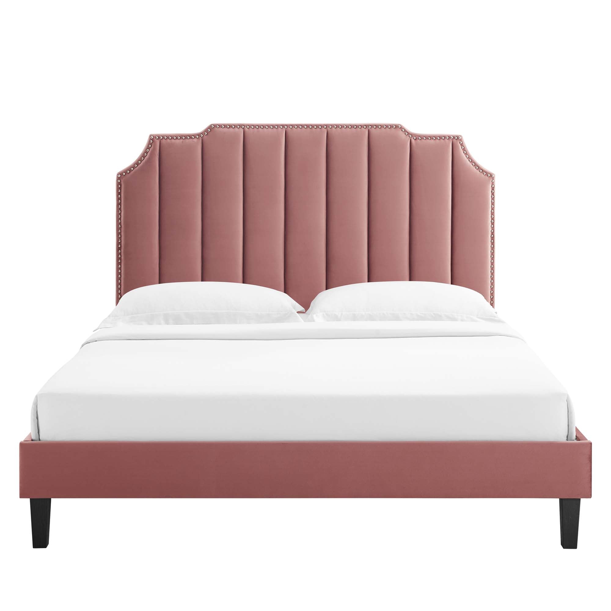 Colette King Performance Velvet Platform Bed