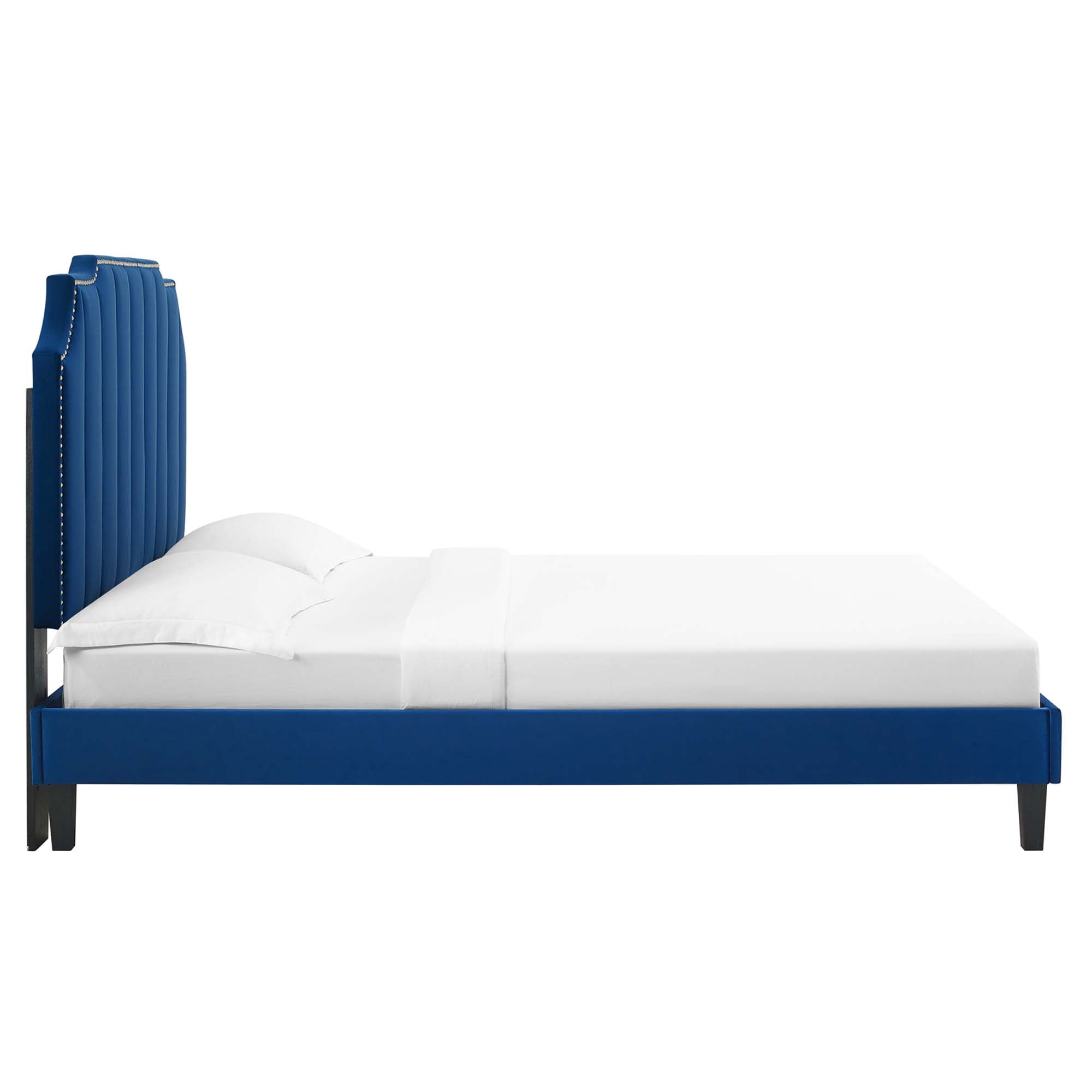 Colette King Performance Velvet Platform Bed