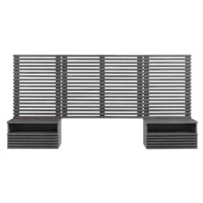 Render Wall Mount Headboard and Modern Nightstands