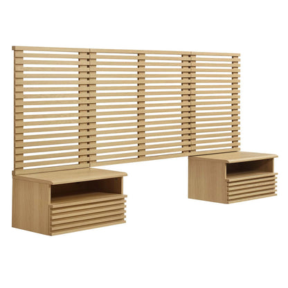 Render Wall Mount Headboard and Modern Nightstands