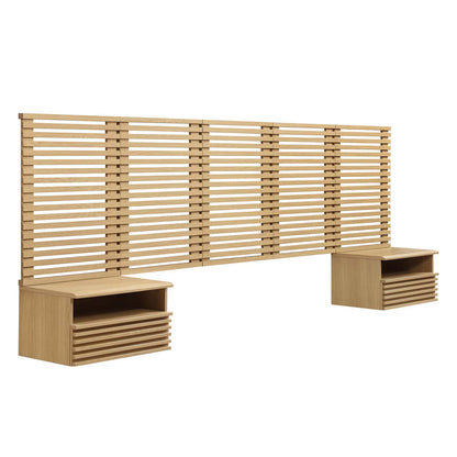 Render Wall Mount Headboard and Modern Nightstands