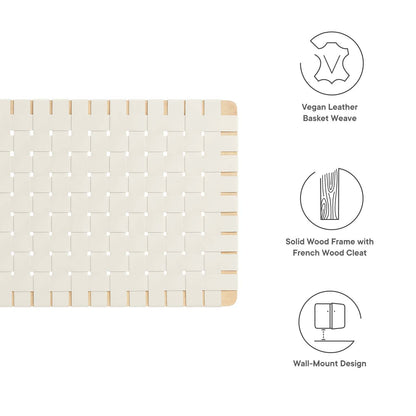 Stina Wall-Mount Vegan Leather Weave Headboard