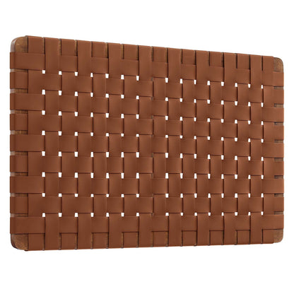 Stina Wall-Mount Vegan Leather Weave Headboard