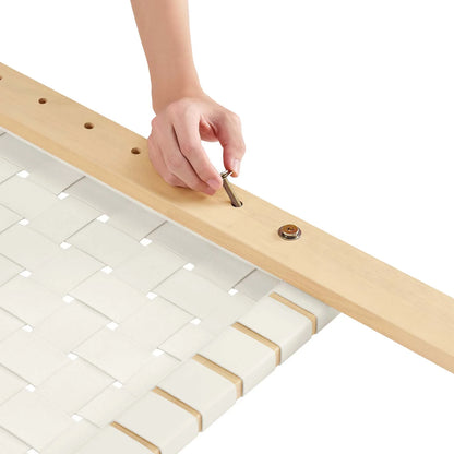 Stina Twin Vegan Leather Weave Headboard