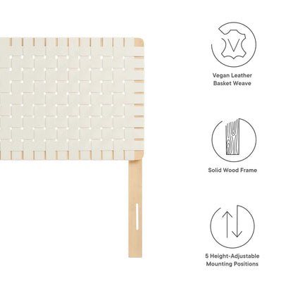 Stina Twin Vegan Leather Weave Headboard