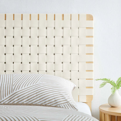 Stina Twin Vegan Leather Weave Headboard