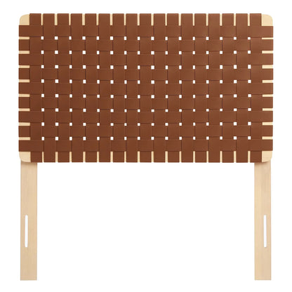 Stina Twin Vegan Leather Weave Headboard