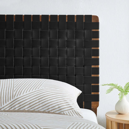 Stina Twin Vegan Leather Weave Headboard