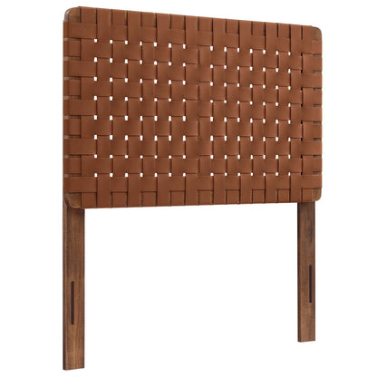 Stina Twin Vegan Leather Weave Headboard