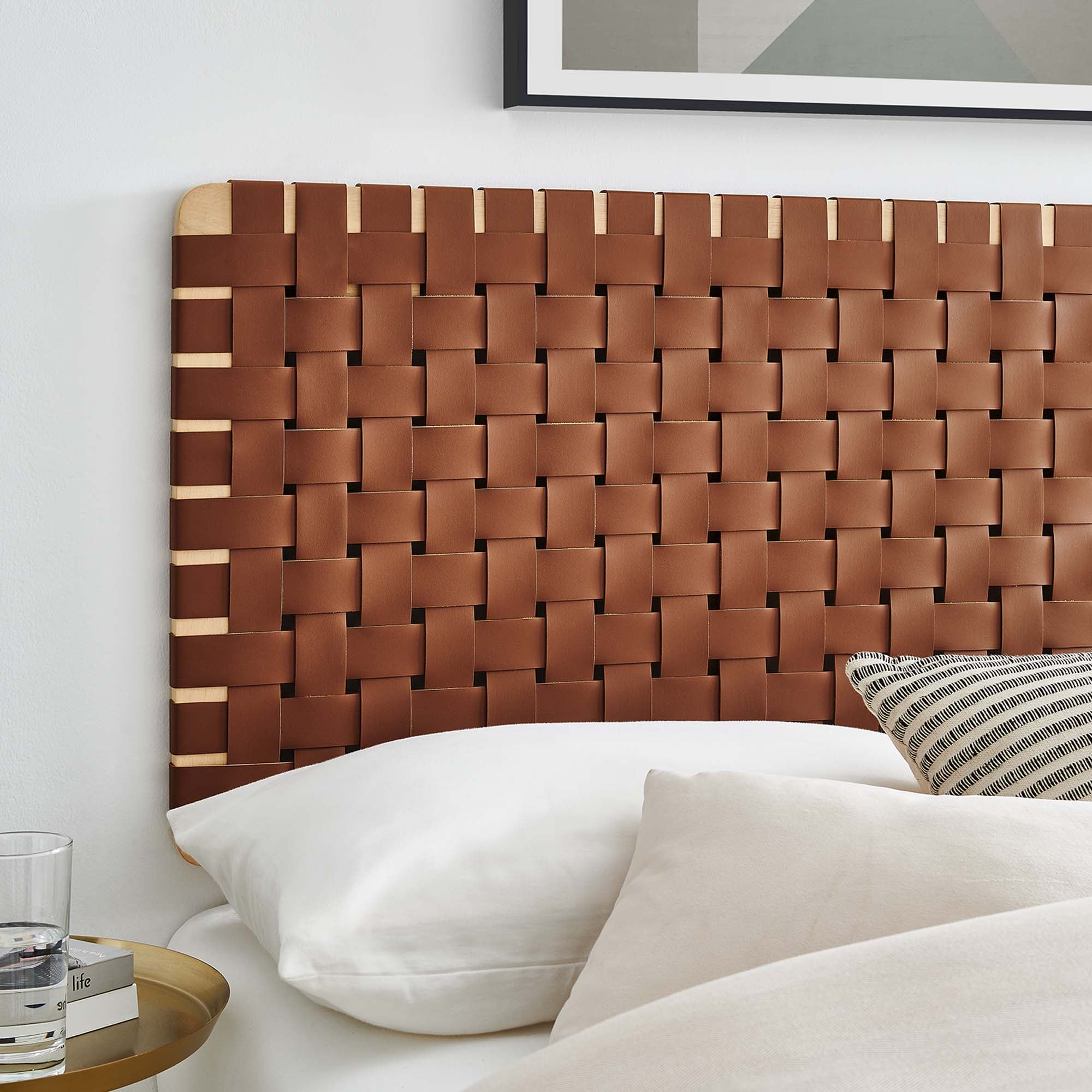 Sparta Weave Full Vegan Leather Headboard