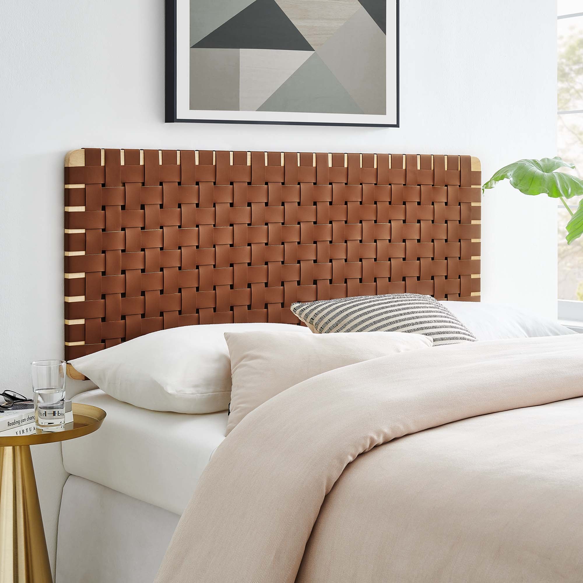 Sparta Weave Full Vegan Leather Headboard