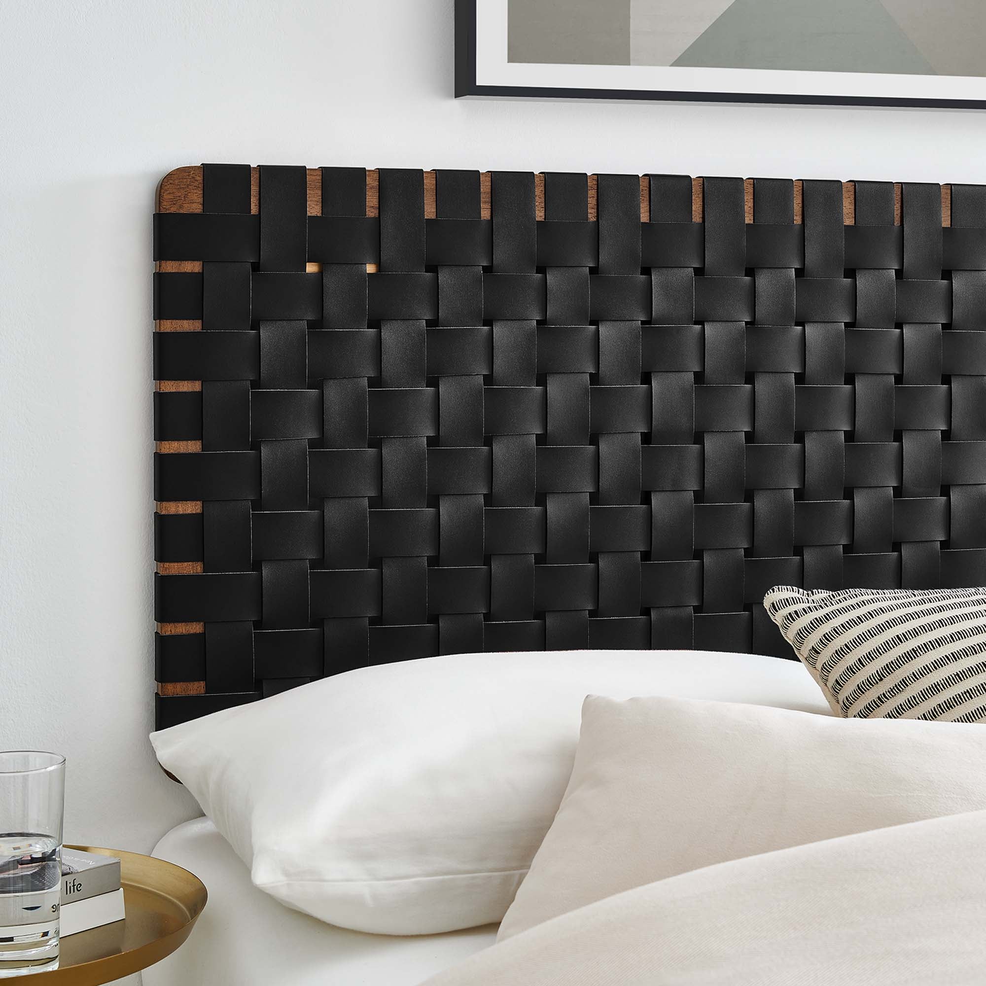 Sparta Weave Full Vegan Leather Headboard