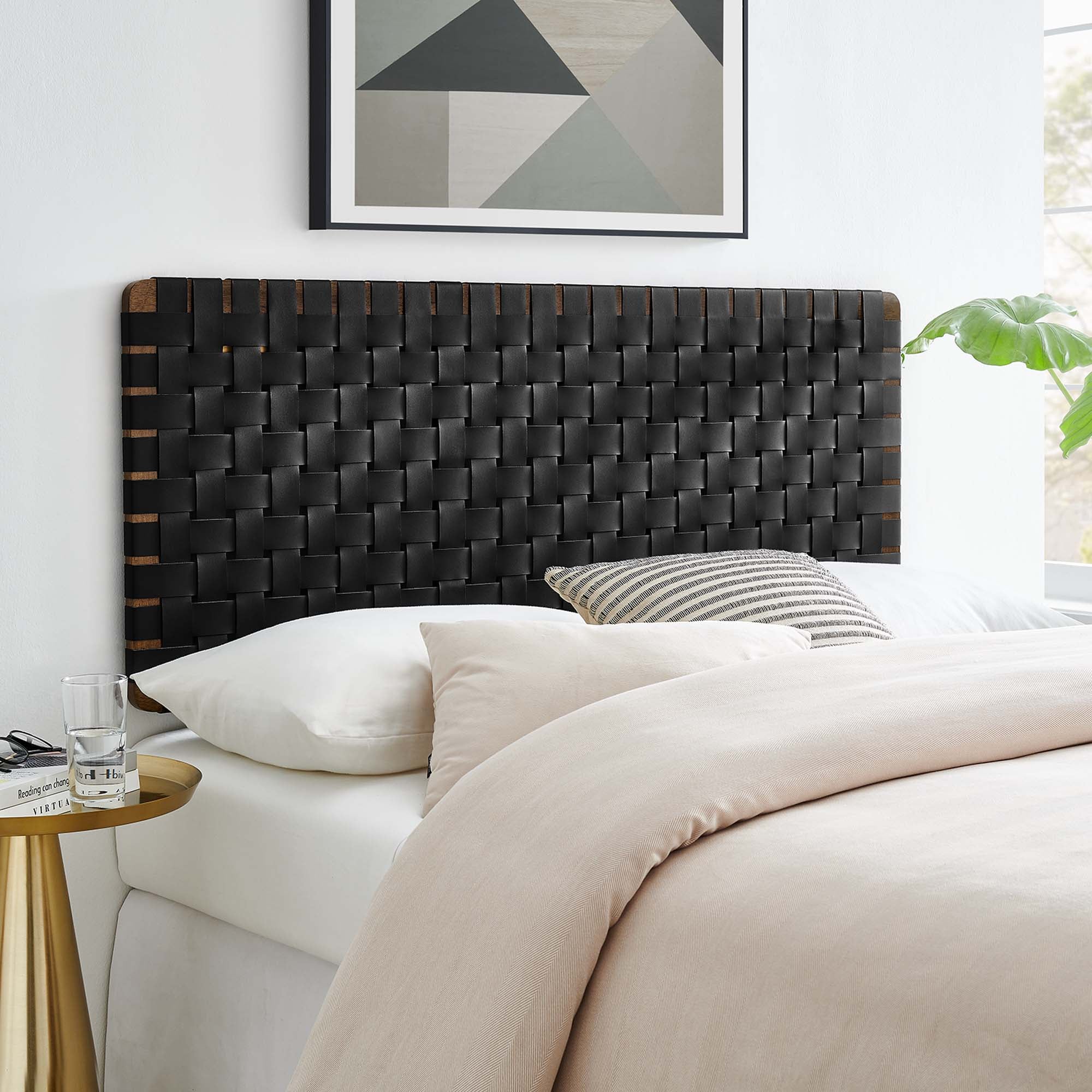 Sparta Weave Full Vegan Leather Headboard