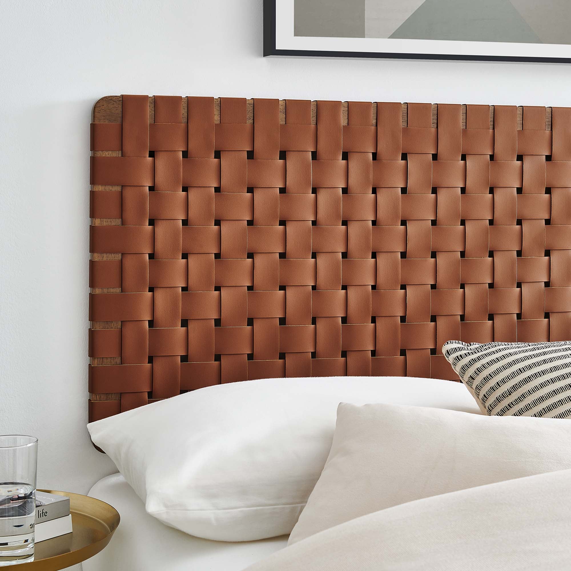 Sparta Weave Full Vegan Leather Headboard