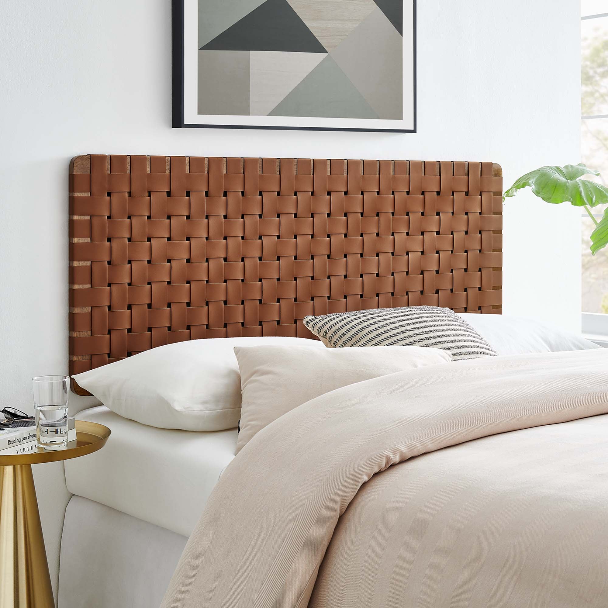 Sparta Weave Full Vegan Leather Headboard