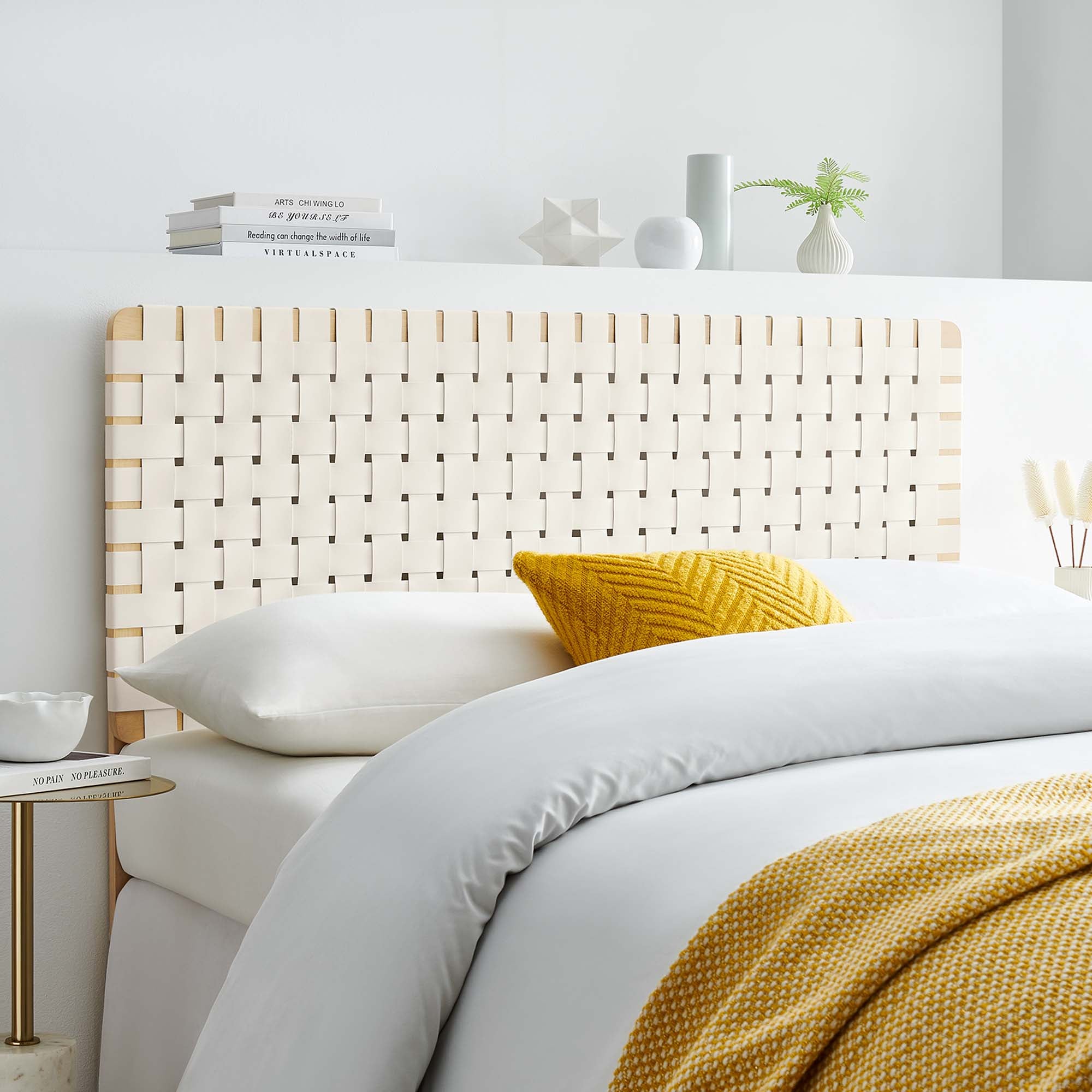 Sparta Weave Full Vegan Leather Headboard