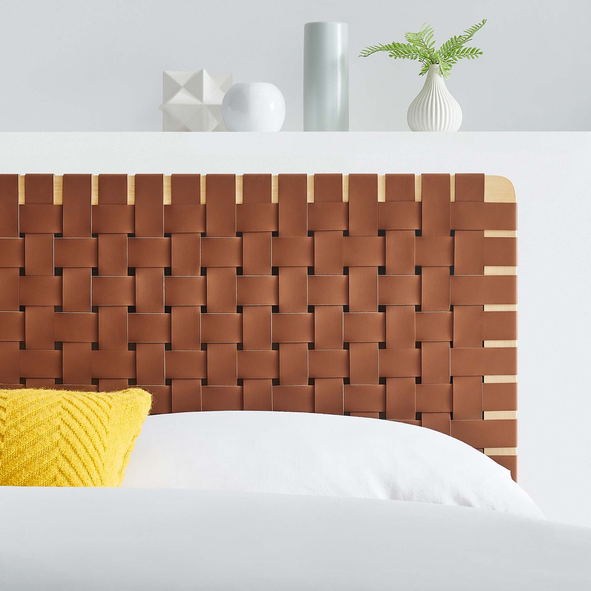 Sparta Weave Full Vegan Leather Headboard