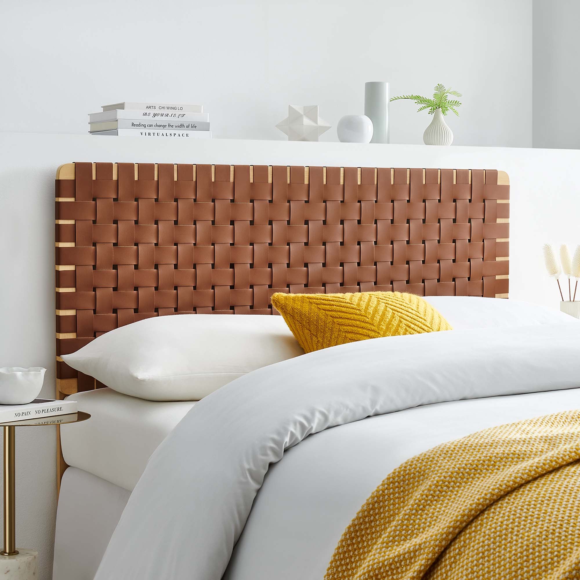 Sparta Weave Full Vegan Leather Headboard