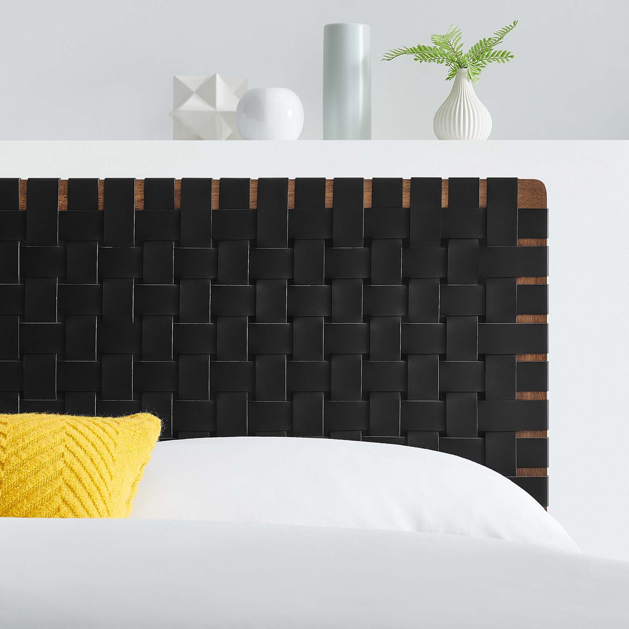 Sparta Weave Full Vegan Leather Headboard