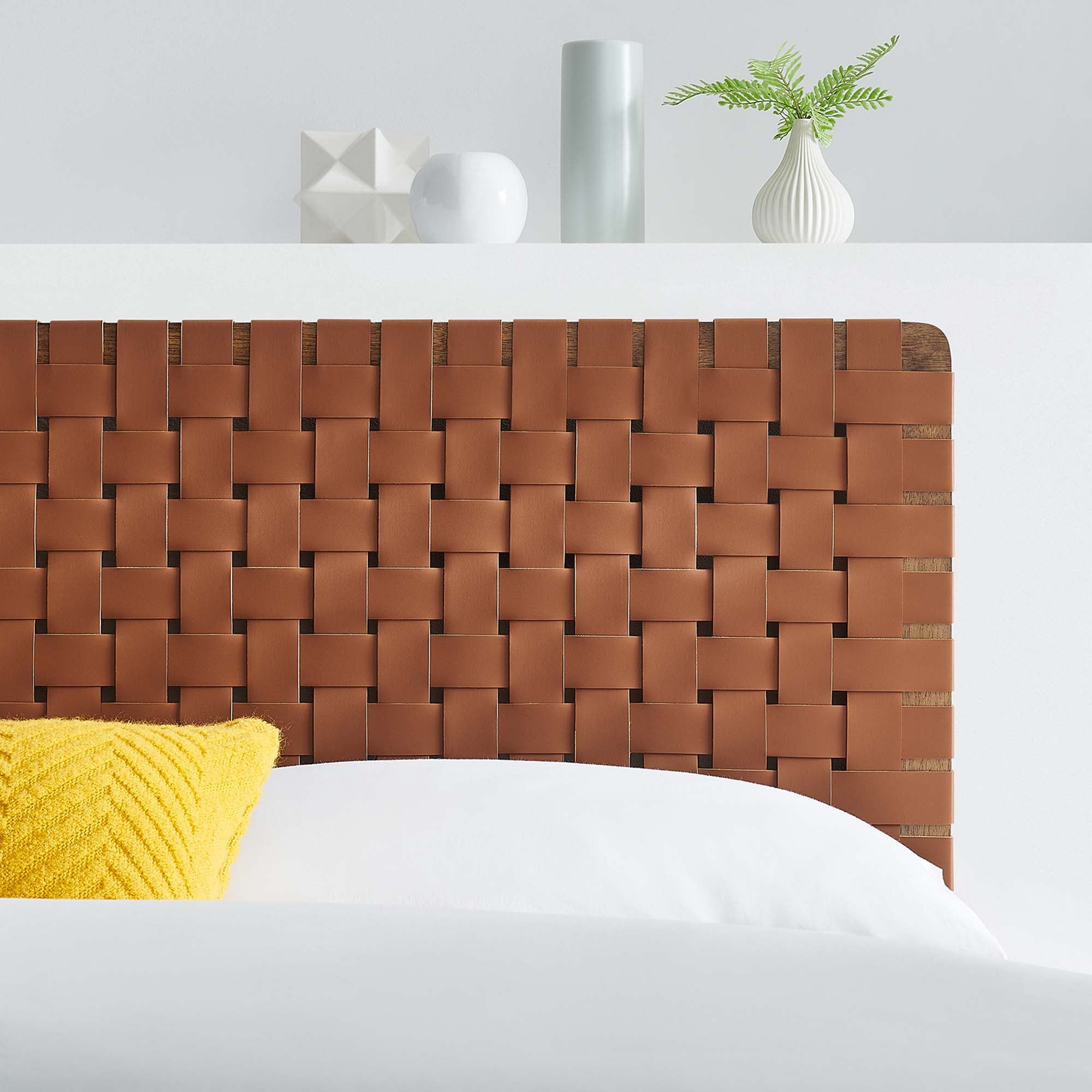 Sparta Weave Full Vegan Leather Headboard