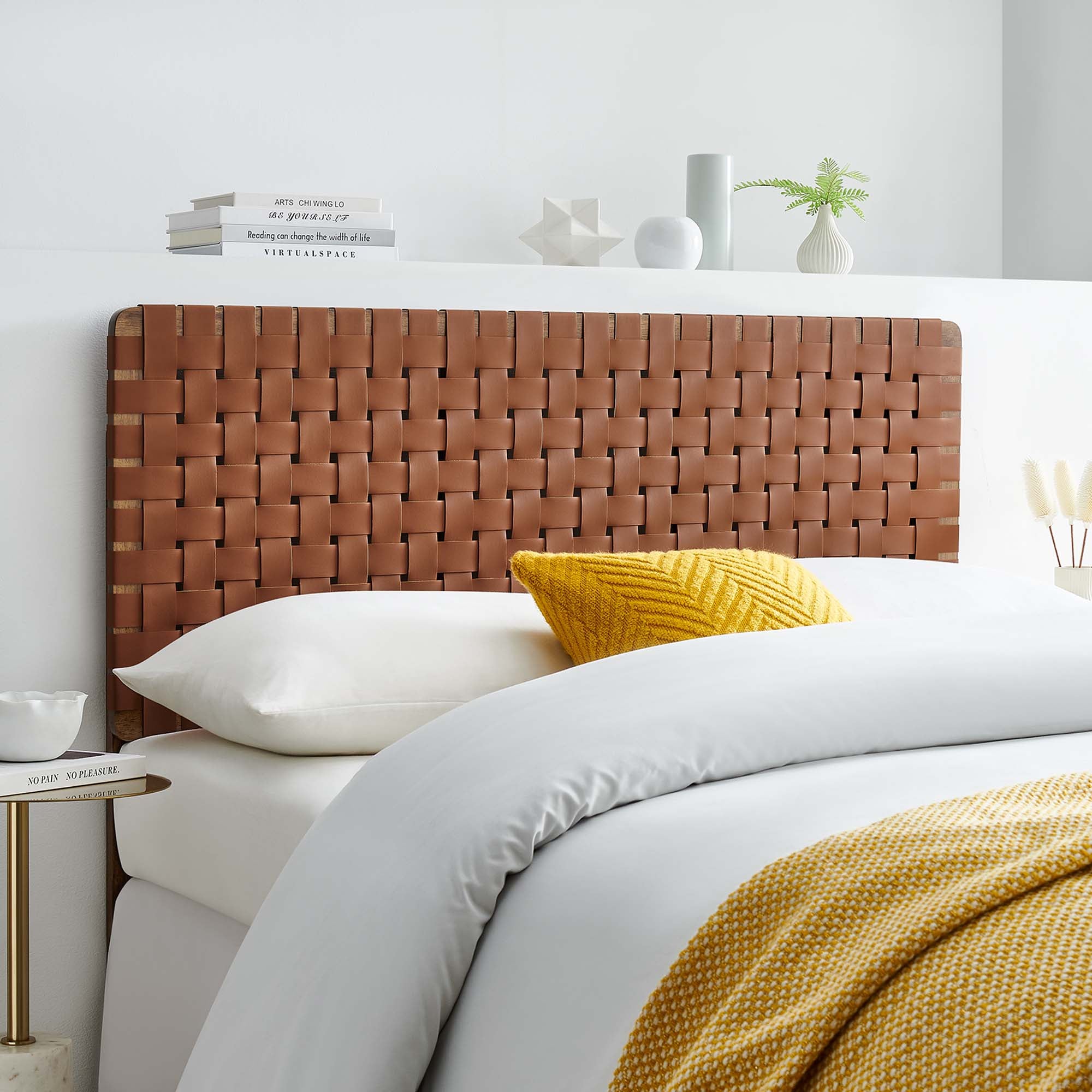 Sparta Weave Full Vegan Leather Headboard