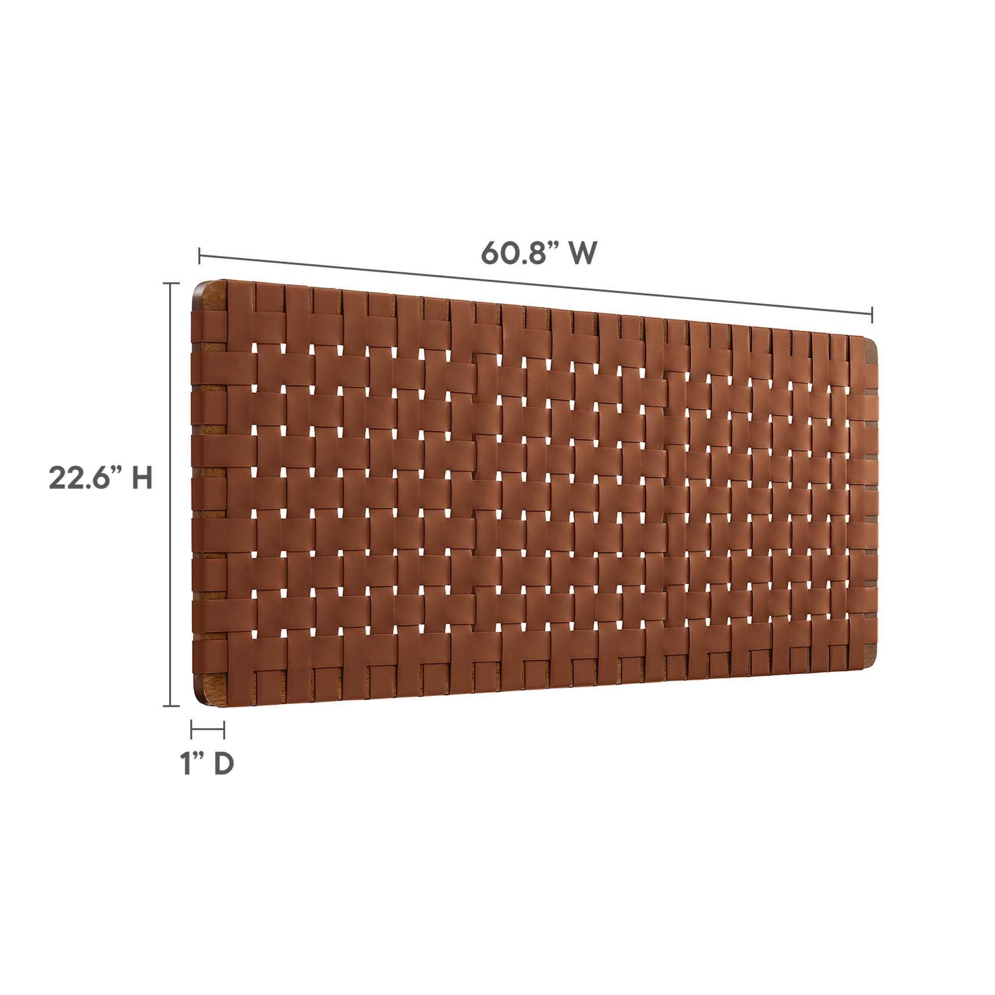 Sparta Weave Wall-Mount Queen Vegan Leather Headboard