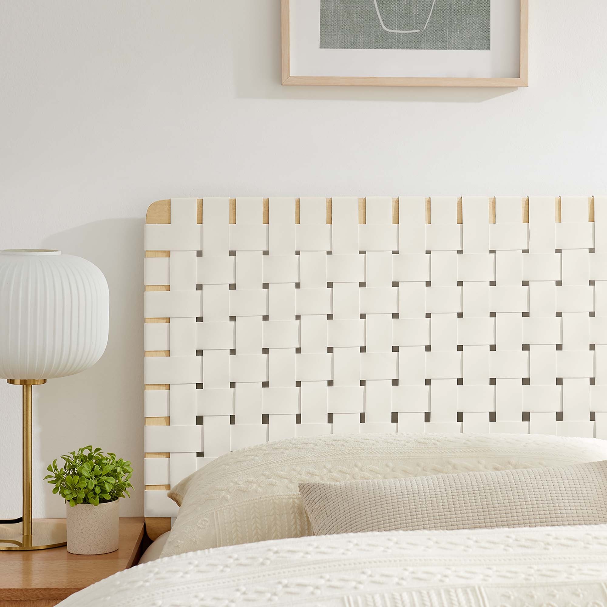 Sparta Weave Queen Vegan Leather Headboard