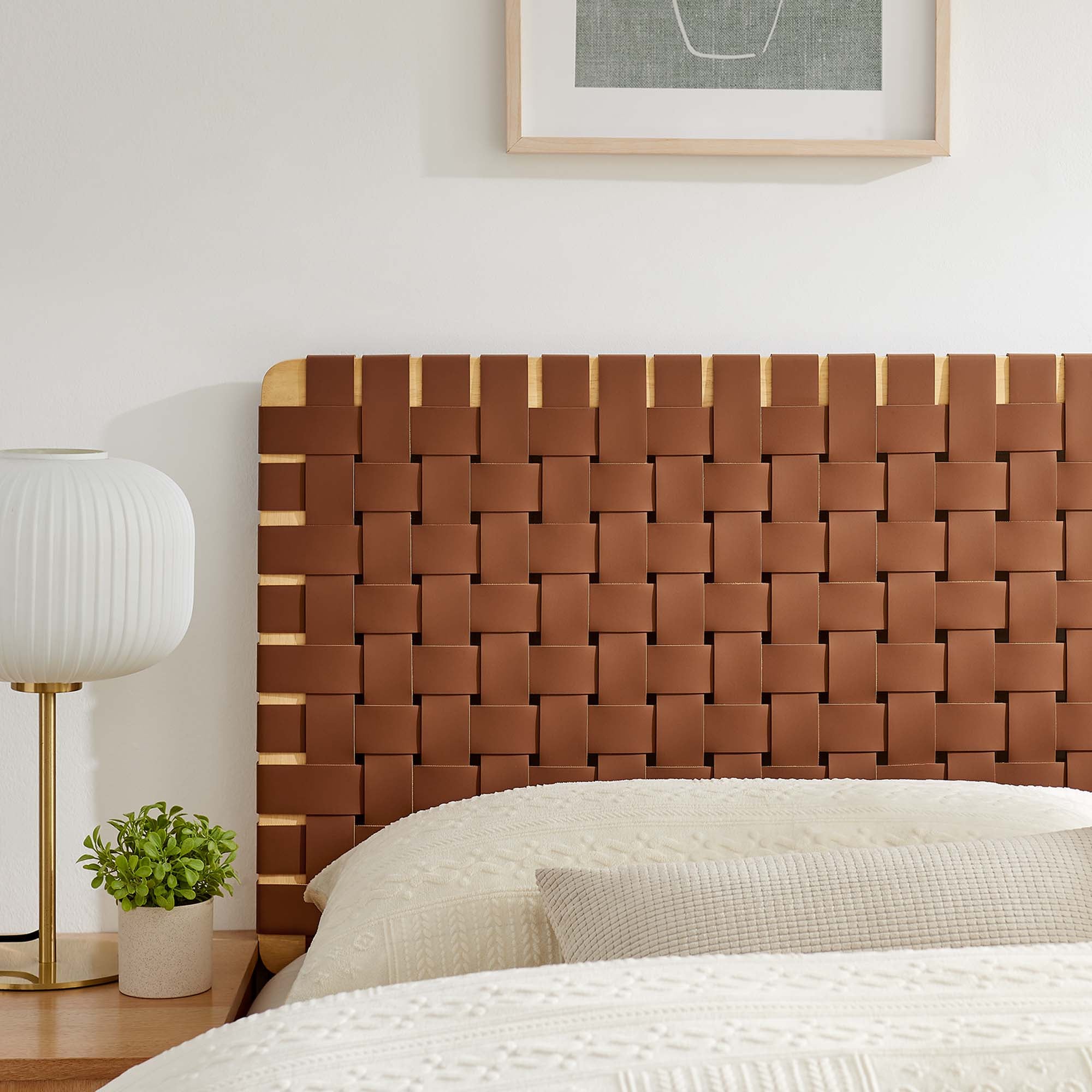 Sparta Weave Queen Vegan Leather Headboard