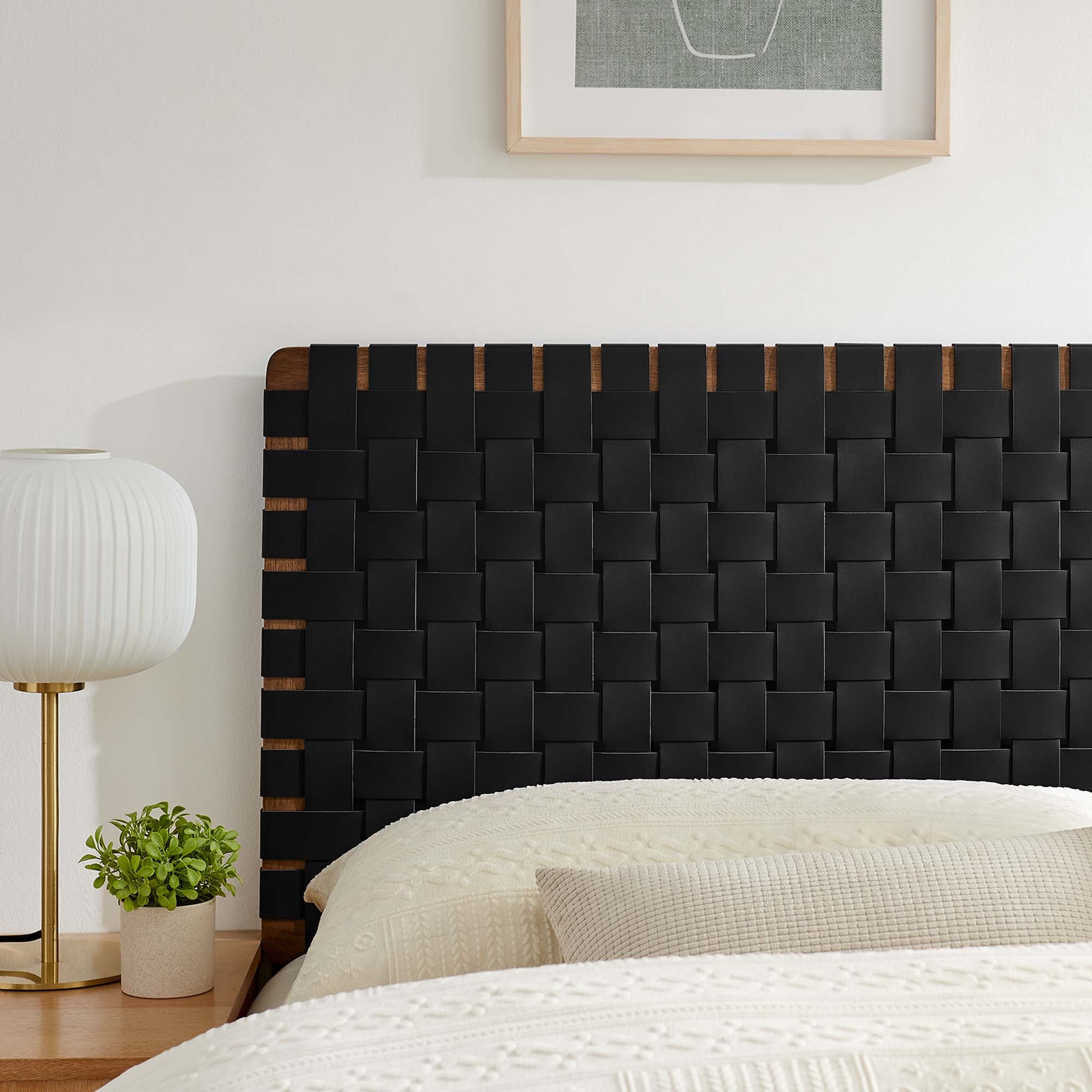 Sparta Weave Queen Vegan Leather Headboard