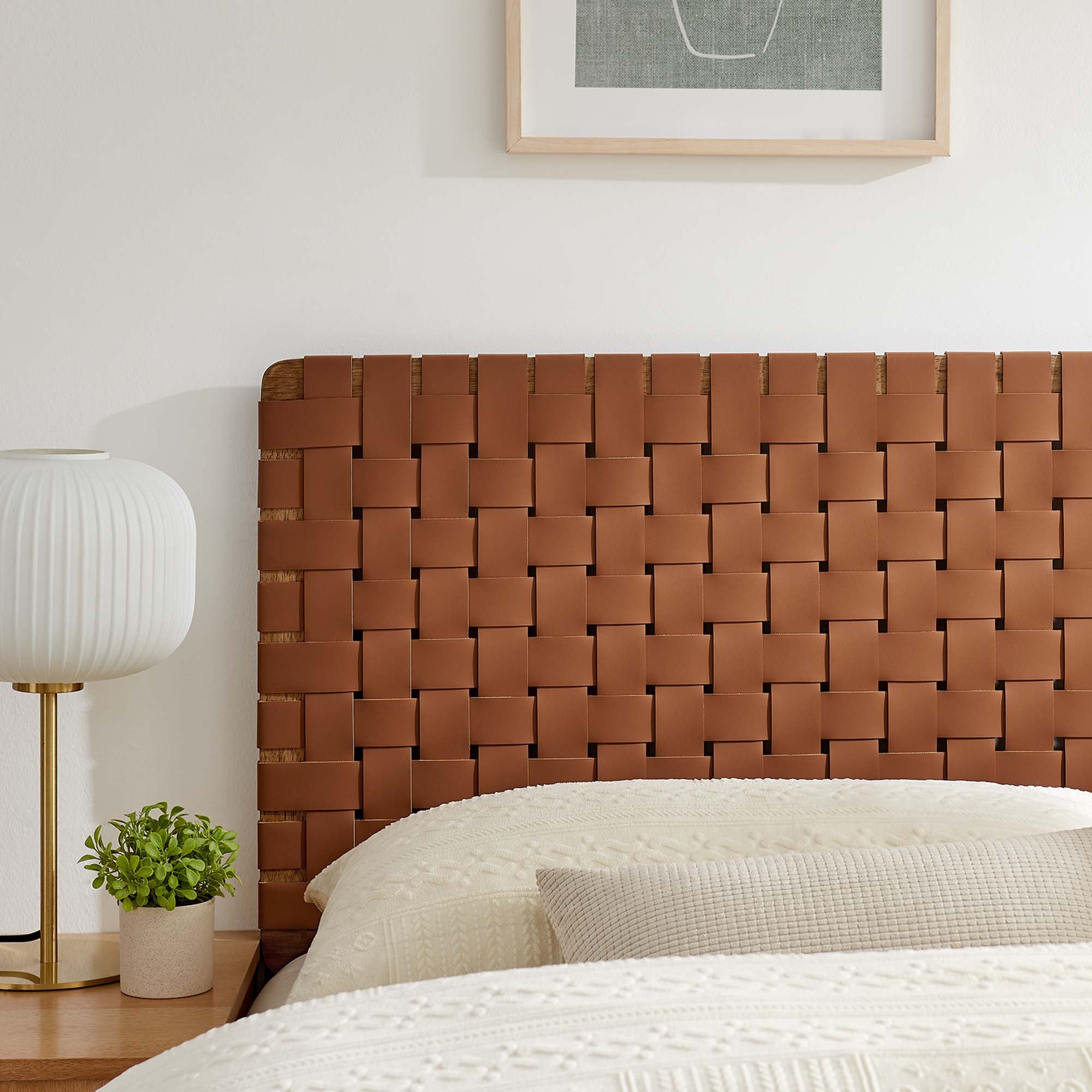 Sparta Weave Queen Vegan Leather Headboard