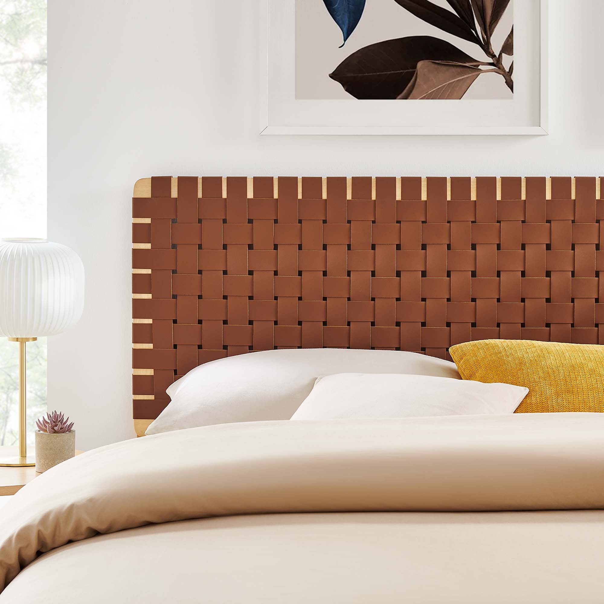 Sparta Weave King Vegan Leather Headboard